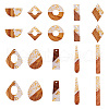Kissitty Resin & Walnut Wood Big Pendants RESI-KS0001-04-12