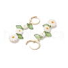 Flower Natural Freshwater Shell Leverback Earrings EJEW-JE06338-02-4