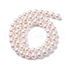 UV Plating Pearlized Glass Pearl Beads Strands GLAA-F128-01B-T02-4
