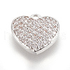 Brass Micro Pave Cubic Zirconia Charms KK-O112-08P-1