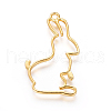 Zinc Alloy Easter Bunny Open Back Bezel Pendants PALLOY-E564-04G-2