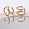 304 Stainless Steel 2 Line Hoop Clip on Nose Rings AJEW-A062-07G-2