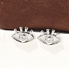 Brass Micro Clear Cubic Zirconia Eye Stud Earrings EJEW-S252-02P-1
