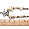 Ethnic Style Alloy & Porcelain Ceramic Beads Butterfly Pendant Tassel Y Necklaces NJEW-D308-01D-3