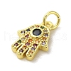 Brass Micro Pave Cubic Zirconia Charms KK-M283-13C-02-2