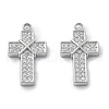 304 Stainless Steel Micro Pave Cubic Zirconia Pendants STAS-Z121-47P-01-1