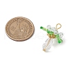 Glass with Round Shell Pearl and Acrylic Charms Pendants PALLOY-MZ00647-02-2