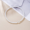 Plastic Pearl Round Beaded Stretch Bracelets for Women WGC81DB-24-1