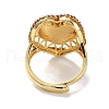 Heart Synthetic Blue Goldstone Finger Rings RJEW-K286-06G-4