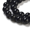 Natural Black Onyx Round Bead Strands G-R198-10mm-3