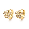 Flower Brass Hoop Earrings EJEW-S256-01B-G-4