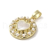 Brass Pave Shell Pendants KK-I708-15D-G-2
