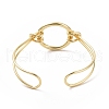 Brass Round Circle Open Cuff Bangle BJEW-F445-16G-3