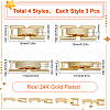SUNNYCLUE 12Pcs 4 Styles Eco-Friendly Brass Watch Band Clasps KK-SC0004-09-2