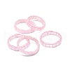 Natural Rose Quartz Rectangle Beaded Stretch Bracelet BJEW-E379-01E-1