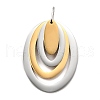 Oval 304 Stainless Steel Pendants STAS-M121-01PG-1