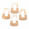 Transparent Resin & Walnut Wood Pendants RESI-S389-034A-B05-1