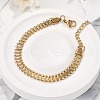 304 Stainless Steel Chain Bracelets BJEW-P351-01D-G-1