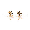 Stylish Flower Stainless Steel Dangle Stud Earrings TE8091-5