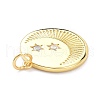 Brass Micro Pave Clear Cubic Zirconia Pendants X-ZIRC-L091-104G-3