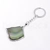 Platinum Plated Natural Agate Keychain KEYC-S252-07-3