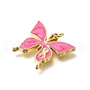 October Breast Cancer Pink Awareness Ribbon Brass Enamel Pendants KK-S517-04B-G-2