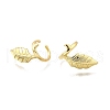 Brass Leaf Cuff Earrings EJEW-F369-01G-4