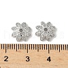 Brass Micro Pave Clear Cubic Zirconia Bead Caps KK-V015-21P-2