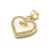 Brass Micro Pave Clear Cubic Zirconia Pendants KK-A221-19E-G-2