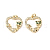 Brass Micro Pave Cubic Zirconia Pendants KK-Q068-51A-G-1