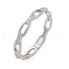 Sterling Silver Cubic Zirconia Adjustable Finger Rings for Women RJEW-B128-03-4