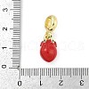 Brass Enamel Fruit European Dangle Charms KK-Z090-08G-05-3
