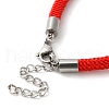 Milan Cord & 304 Stainless Steel Bracelets Making MAK-H004-02H-P02-3