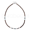 Summer Beach Natural Red Jasper & Synthetic Turquoise & White Shell & Coconut Beaded Necklaces NJEW-JN05011-4