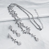 Sunflower Zinc Alloy Rhinestone Pendant Necklaces & Stud Dangle Earrings Sets FS-WGAE4E5-01-1