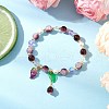 Synthetic Moonstone & Glass Round Beaded Stretch Bracelets BJEW-JB11858-01-1