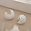 Brass ABC Plastic Imitation Pearl Basket Hoop Earrings EJEW-S270-08S-1