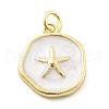 Ocean Theme Brass Enamel Pendants KK-Q029-01B-G-1