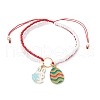 Easter Glass Seed Beads Braided Bead Bracelets BJEW-MZ00150-01-2