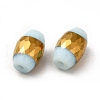 Opaque Electroplate Glass Beads EGLA-H003-02G-02-3
