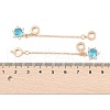 Rack Plating Star Brass Deep Sky Blue Cubic Zirconia European Safety Chains KK-F879-21G-3