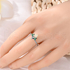 Glowworm Brass & Rhinestone & Luminous Stone Finger Rings for Women FS-WG997BF-01-2