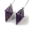 Natural Amethyst Pointed Dowsing Pendulums G-K338-13P-01-2