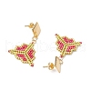 MIYUKI Delica Beads & 304 Stainless Steel Dangle Stud Earrings EJEW-MZ00418-01-4