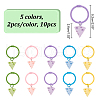 10Pcs 5 Colors Resin Cheese Pendant Locking Stitch Markers HJEW-AB00679-2
