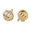 Brass Micro Pave Cubic Zirconia Pendants KK-A257-12B-G-2