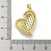 Rack Plating Brass Micro Pave Clear Cubic Zirconia Pendants KK-E114-05G-3