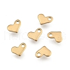 Ion Plating(IP) 304 Stainless Steel Heart Charms X-STAS-F075-21-2