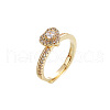 Brass Pave Cubic Zirconia Adjustable Rings for Women FS-WG836E5-01-5