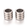 201 Stainless Steel Grooved Beads STAS-L238-009B-P-1